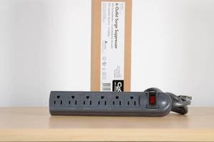 lot 49 image: 6-Outlet Surge Suppressor with (6) 1ft Outlet Saver Power Extensions  MSRP $15