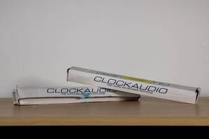 lot 26 image: Clock Audio C 8SW Suspended Hypercardioid Mini Shotgun Microphone, White  With Phantom Power Supply  MSRP $50