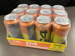 lot 3 image: 12-Pack Popsicle C4 Performance Energy Drinks - Hawaiian Pineapple
