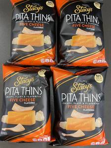 Set of 4 Bags of Stacy's Pita Thins Five Cheese Flavor
