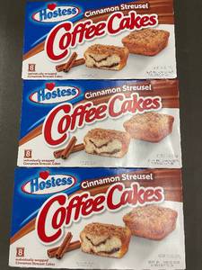 lot 16 image: Lot of 3 Boxes Hostess Cinnamon Streusel Coffee Cakes