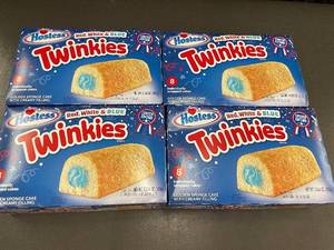lot 37 image: Limited Edition Hostess Red, White & Blue Twinkies - 4 Boxes of 8