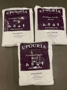 lot 41 image: Set of 3 Upouria Premium Powder Blends Apple Cider Mix, 2 lbs Each