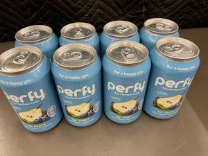 lot 44 image: Set of 8 Perfy Dr. Perfy Lightly Sparkling Sodas - 12 oz Cans