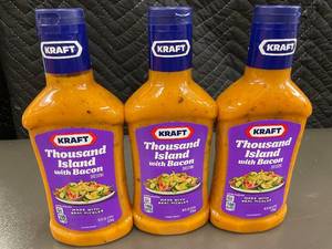 lot 301 image: AK 2 - Set of 3 Kraft Thousand Island Dressing with Bacon - 16 oz Bottles