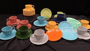VINTAGE FIESTA CUPS AND SAUCERS