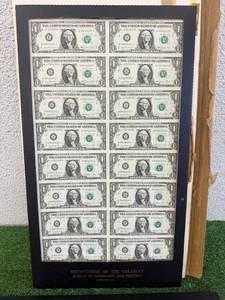 lot 2 image: Uncut Sheet of US Washington $1 Bills