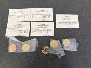 lot 17 image: 5 Gold Electroplated Kennedy Half Dollars