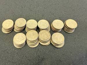 lot 20 image: 50 Kennedy Half Dollars 1971-