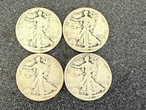 lot 25 image: 4 1920 Walking Liberty Half Dollars