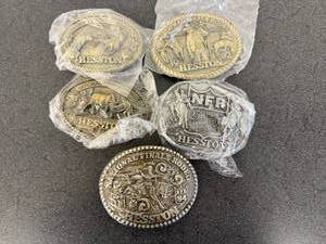 lot 46 image: 1980-1984 Hesston National Finals Rodeo Belt Buckles