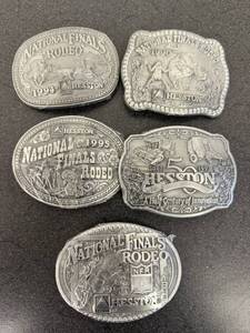 1994-1998 Hesston National Finals Rodeo Belt Buckles