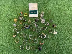 lot 67 image: Rings - 1 Stamped Marked 14K Princess, 1 Stamped Sterling & 2  Stamped S