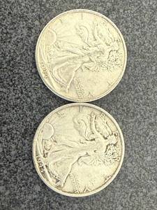 lot 145 image: 1944S & 1944D Walking Liberty Half Dollars