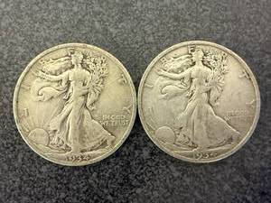 lot 147 image: 2 1934S Walking Liberty Half Dollars