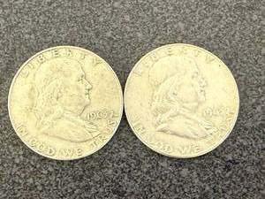 lot 155 image: 2 1963 Franklin Half Dollars