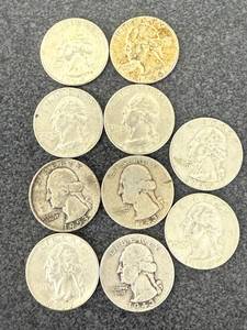 lot 157 image: 10 Silver Washington Quarters