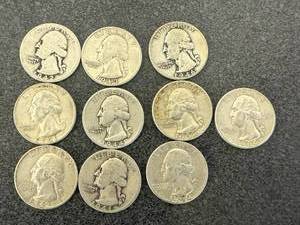 lot 159 image: 10 Silver Washington Quarters