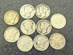 lot 165 image: 10 Mercury Dimes