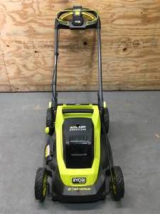 lot 2 image: RYOBI 40V HP Brushless 20 in. Cordless Electric Battery Walk Behind Self-Propelled Lawn Mower Model # RY401018VNM - Tool Only
