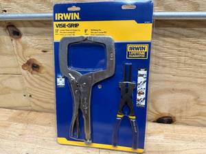 lot 33 image: Irwin Locking C Clamps With Regular Tip And Mig Welding Plier Set
