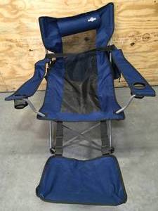 lot 54 image: Blue Foldable Out Door Chair with Foot Rest