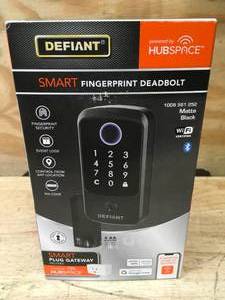 lot 41 image: Defiant Smart Fingerprint Deadbolt (Matte Black)