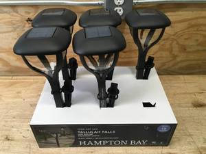lot 43 image: Lot of 5 - Hampton Bay Tallulah Falls LED Solar Pathway Lights