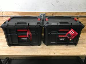 lot 44 image: Lot of 2 - Husky Buildout 22 2 Drawer Tool Box (Retails for $99.98 each)