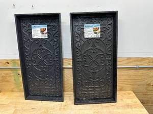 lot 81 image: TrafficMaster Lot of 2- Black 16 in. x 30 in. x 2 in. Rubber Boot Trays