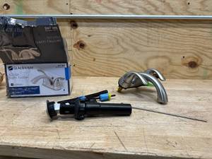 lot 82 image: Glacier Bay Builders 4 in. Centerset Double Handle Low-Arc Bathroom Faucet in Brushed Nickel