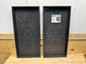 lot 90 image: TrafficMaster Lot of 2- Black 16 in. x 30 in. x 2 in. Rubber Boot Trays