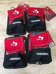 lot 50 image: Lot of 4 - Husky 5 Clear Storage Pouches with Protective Flap