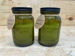 lot 179 image: Patio Essentials Lot of 2-  Citronella Mason Jar Candle For MosquitoesOther Flying Insects 13 oz