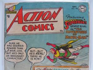 DC Action Comics No. 196 - Superman - "The Adventures of Mental-Man" - 1954