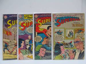 lot 38 image: Lot of 4 1950s DC SUPERMAN Comics 1955-1957