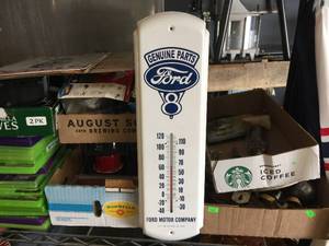 lot 142 image: Ford Metal Thermometer - 17 14 x 5 Nice