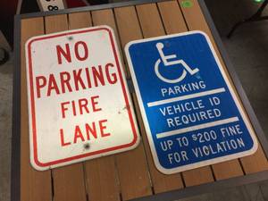 lot 156 image: NO PARKING & Handicap Parking Signs - 12 x 18