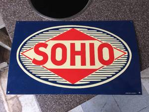 lot 159 image: Embossed - Sohio Metal Sign 14 x 8 12 - Desperate Sign Co.