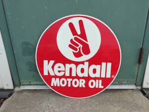 lot 163 image: Heavier Kendall Motor Oil - 23 14 2 Sided Sign - Look it up