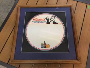 lot 174 image: Hamms Framed & Matted Vintage In-Store Advertiser - 18 12 x 18 12