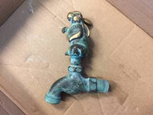 lot 181 image: Vintage Brass Rabbit Water Faucet - Nice Patina