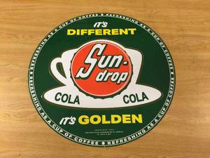 lot 185 image: Sun Drop - Embossed Metal Sign - 22