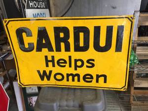 lot 209 image: Vintage Cardui Helps Women - Tin Sign 27 34 x 17 34