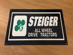 lot 231 image: Steiger - Metal PorcelainEnamel Sign 12 x 8 Nice
