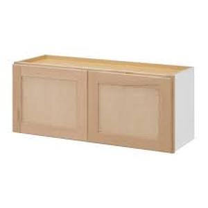 lot 1 image: Hampton Bay 36 in. W x 12 in. D x 15 in. H Ready to Assemble Wall Bridge Kitchen Cabinet in Unfinished with CLICKREADY Technology Customer Returns See Pictures