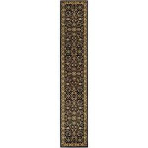 lot 37 image: SAFAVIEH Lyndhurst BlackIvory 2 ft. x 16 ft. Antique Floral Border Runner Rug Customer Returns See Pictures