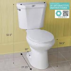 Glacier Bay 10 in. Rough in. 2-Piece 1.28 GPF Single Flush Round Front Toilet in White, Seat Included  Customer Returns See Pictures