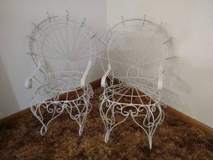 lot 2 image: (2) MetalWire Doll Rocking Chairs