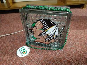 lot 79 image: Fighting Sioux Lighted Glass Wall Tile